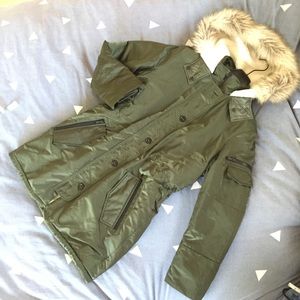 New Banana Republic classic military green coat